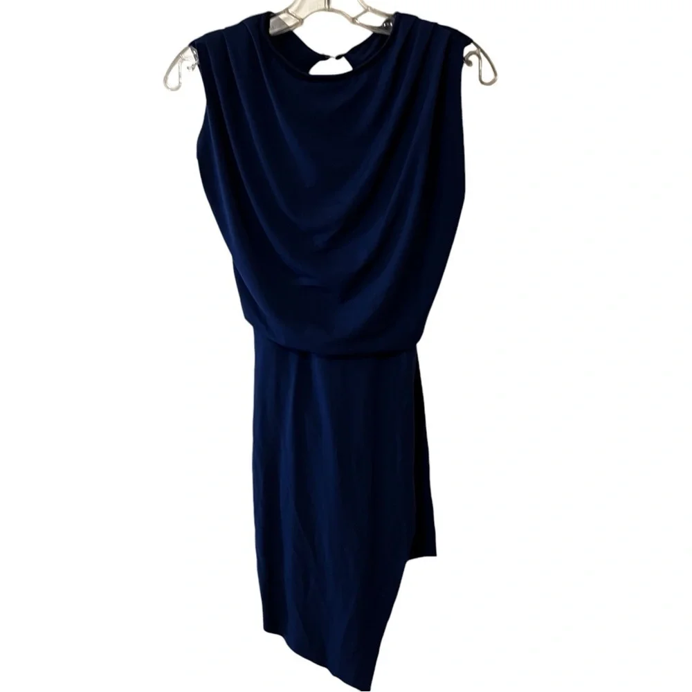 Balera draped Asymmetrical Dance Dress Blue Small Adult